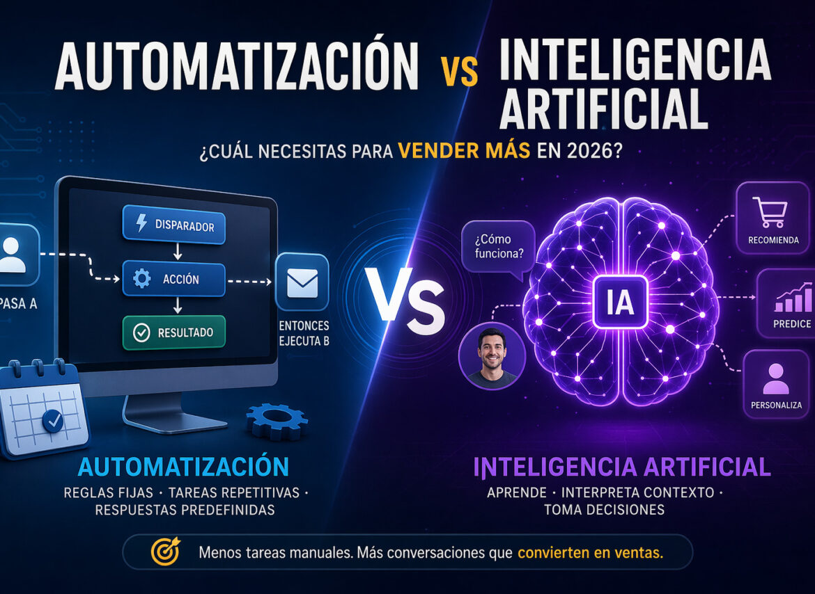 automatización vs inteligencia artificial en marketing digital para aumentar ventas con IA